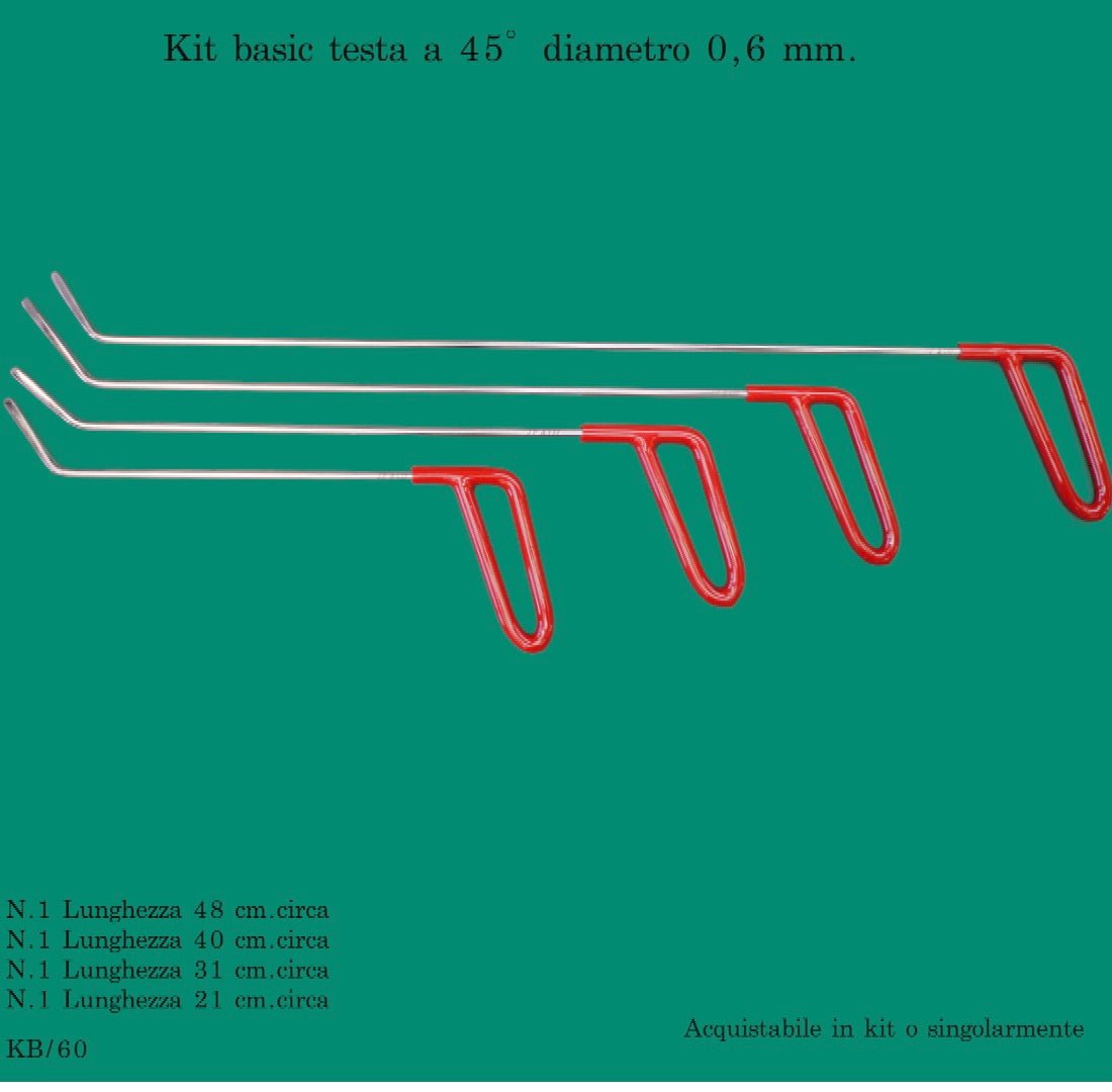 Kit basic leve con testa a 45° diametro 0,6 mm. - Corso da LevaBolli