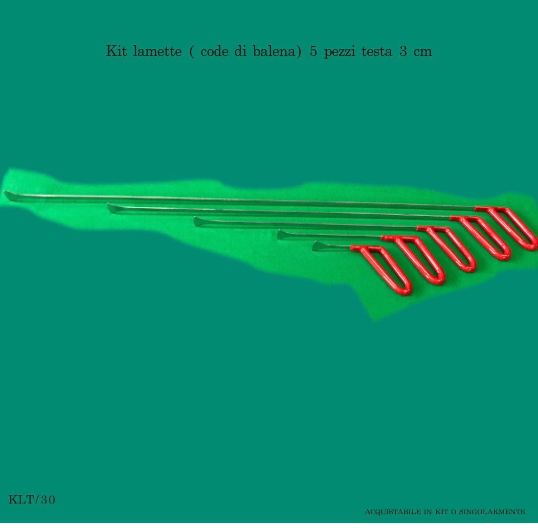 Kit lamette coda di Balena 5 pezzi testa da 3 CM. - Corso da LevaBolli