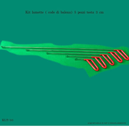 Kit lamette coda di Balena 5 pezzi testa da 3 CM. - Corso da LevaBolli